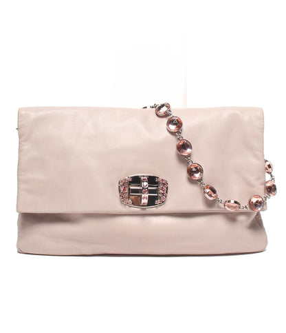 MIUMIU 2way ショルダーバッグ 肩掛け クラッチバッグ クリスタルビジュー レディース ミュウミュウ