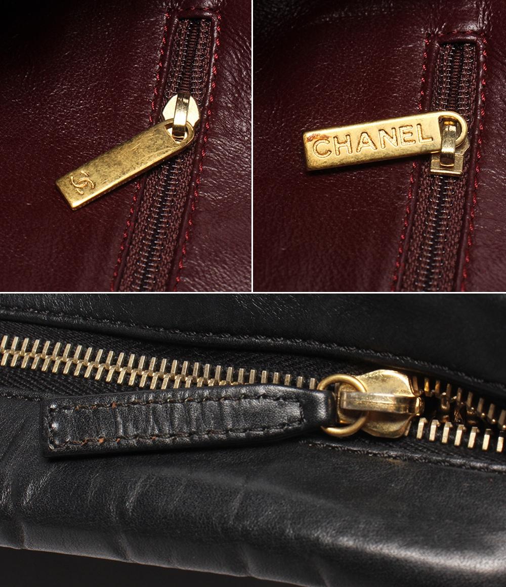 CHANEL チェーンショルダーバッグ 肩掛け ゴールド金具 カーフスキン マトラッセ レディース シャネル