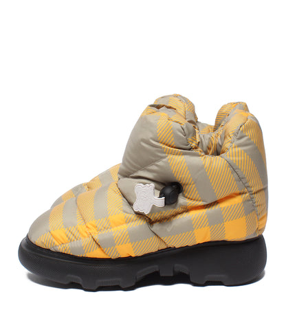 美品 BURBERRY ショートブーツ チェック ピロー パデッド アンクルブーツ レディース SIZE 35 (S) バーバリー