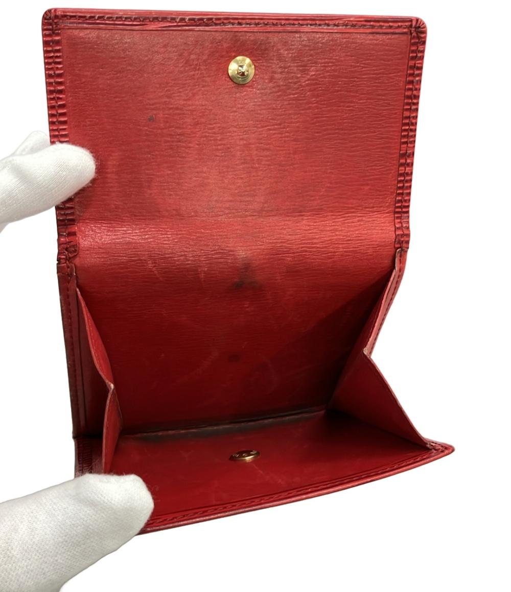 ルイ・ヴィトン ダブルホック 二つ折り財布 ポルトモネ ビエ カルトクレディ エピ M63487 レディース LOUIS VUITTON