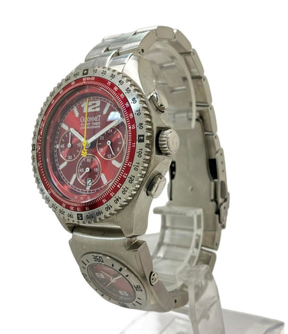 GUIONNET 腕時計 クオーツ レッド BR401 メンズ ギオネ