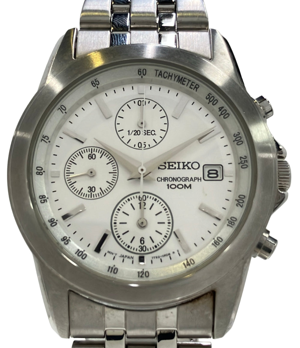 SEIKO 腕時計 クオーツ シルバー 7T92-0LH0 メンズ セイコー – Rehello