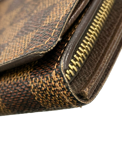 LOUIS VUITTON 二つ折り財布 ポルト モネ ビエ トレゾール ダミエ エベヌ N61730 レディース メンズ ルイ・ヴィトン