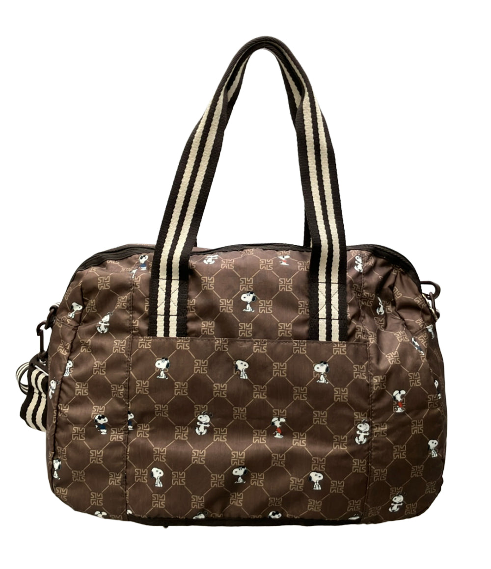 美品 LeSportsac SNOOPY ボストンバッグ トートバッグ ショルダーバッグ 2WAY 斜め掛け レディース レスポートサック スヌーピー