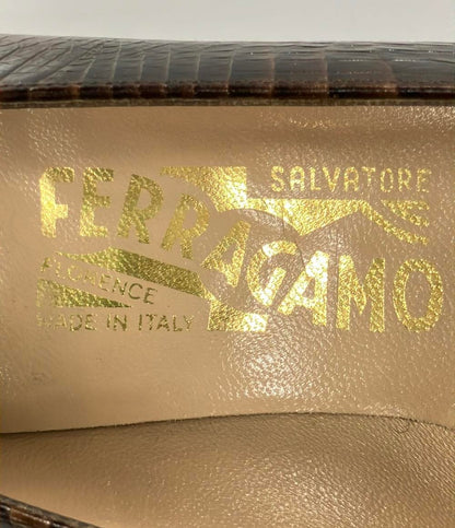 サルヴァトーレフェラガモ スクエアトゥパンプス チャンキーヒール レディース SIZE 4 1/2 (XS) Salvatore Ferragamo