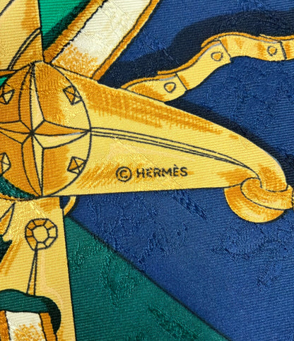 美品 HERMES スカーフ カレ90 シルク100% L’INSTRVCTION DV ROY レディース メンズ エルメス
