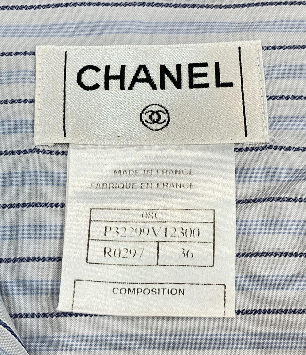 シャネル スタンドカラーストライプシャツ レディース SIZE 36 (S) CHANEL