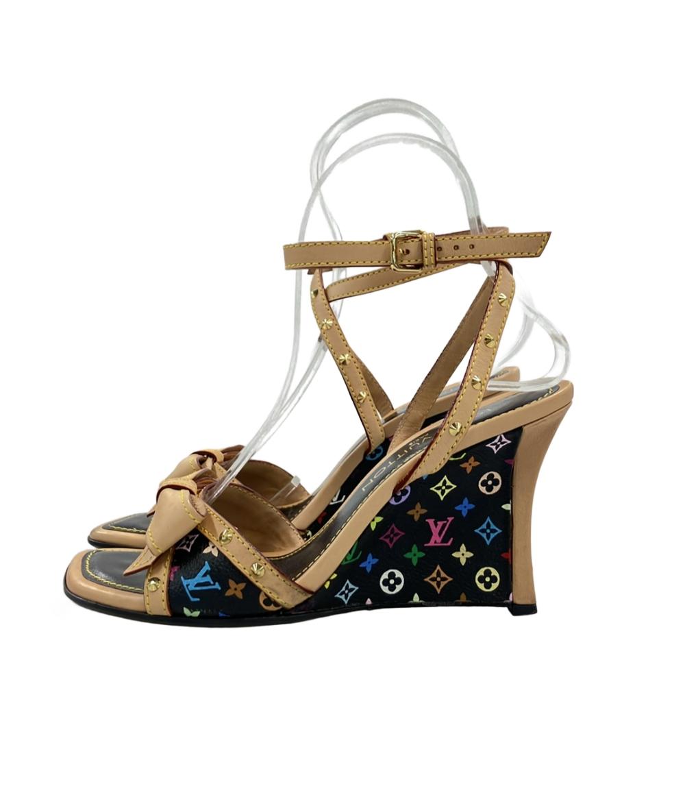 LOUIS VUITTON アンクルストラップサンダル ウェッジソール モノグラム レディース SIZE 37 1/2 (L) ルイ・ヴィトン