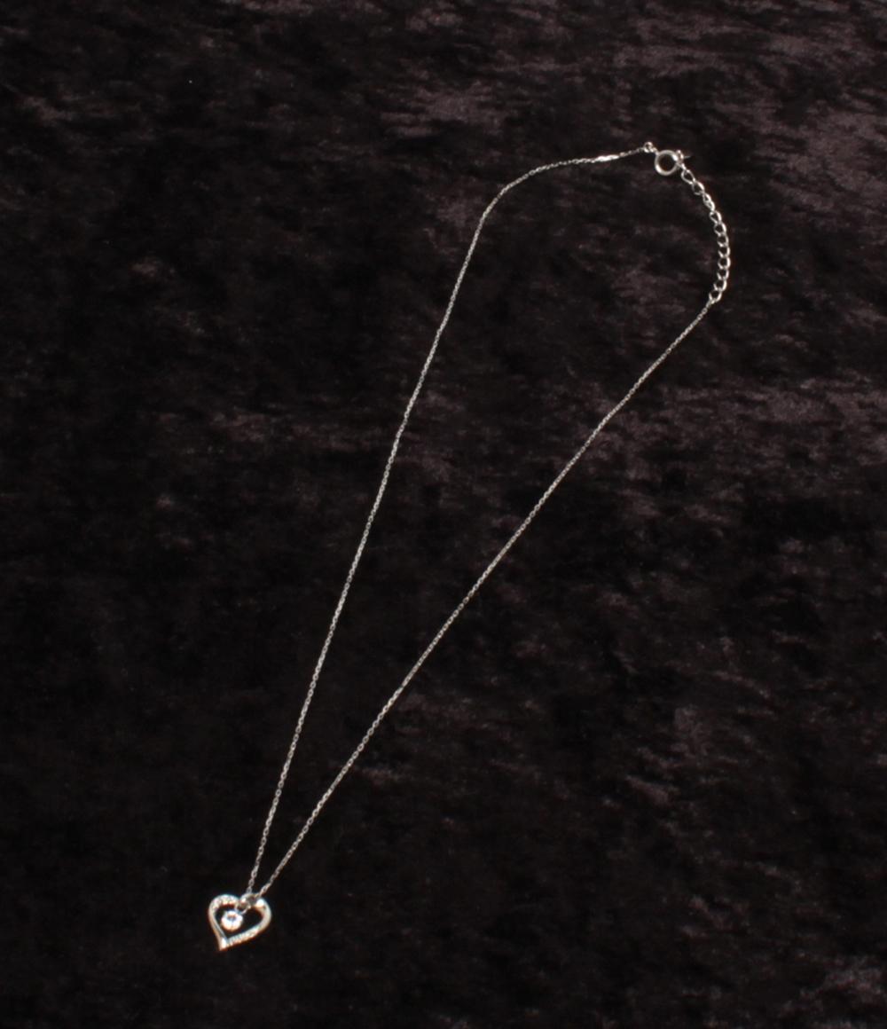 美品 ヨンドシー ネックレス SV ホワイトトパーズ ダイヤ ハートモチーフ 2020年モデル レディース 4℃