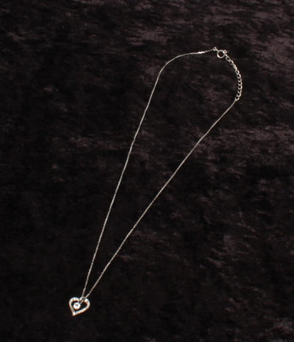 美品 ヨンドシー ネックレス SV ホワイトトパーズ ダイヤ ハートモチーフ 2020年モデル レディース 4℃
