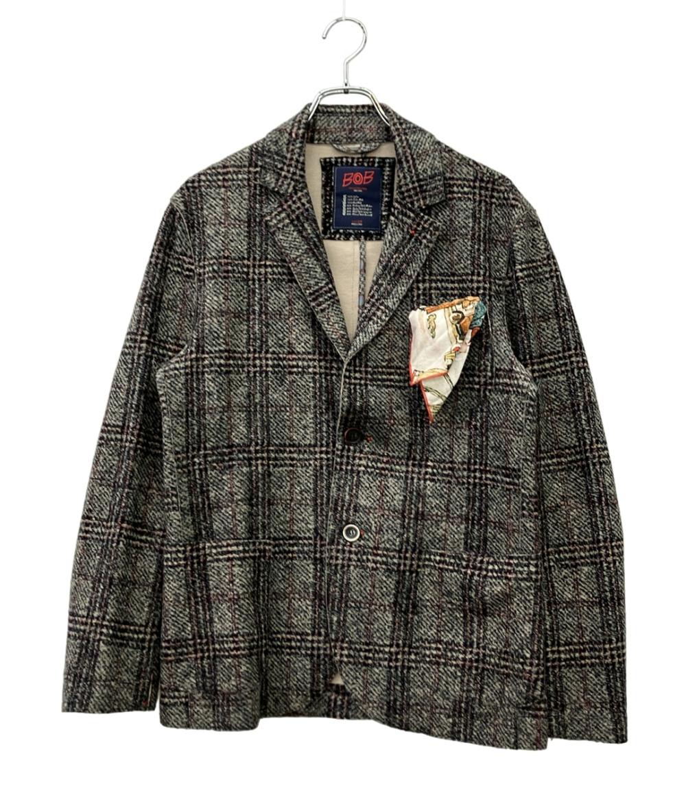 BOB テーラードジャケット ポケットチーフ付き チェック柄 SIZE 48 (L) ボブ