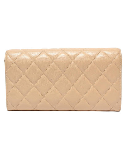 CHANEL 長財布 シルバー金具 キャビアスキン レディース シャネル