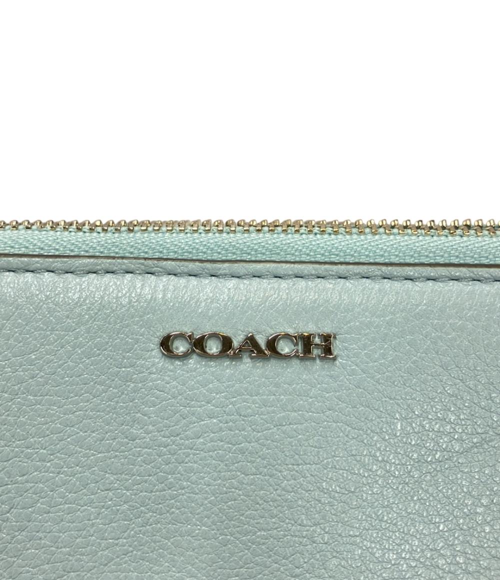 未使用　COACH コーチ　レザー　ラウンドファスナー長財布　ミントブルー COACH ラウンドファスナー長財布 レディース コーチ – Rehello by BOOKOFF