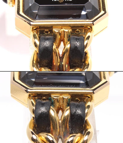 CHANEL 腕時計 プルミエール M クオーツ ブラック H0001 レディース シャネル