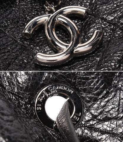 CHANEL レザー ショルダーバッグ  巾着バッグ マトラッセ シルバー金具 14番台 オンザロード レディース シャネル