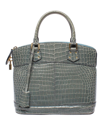LOUIS VUITTON ハンドバッグ エキゾチックレザー クロコ ブルーグレー ロックイットPM レディース ルイ・ヴィトン