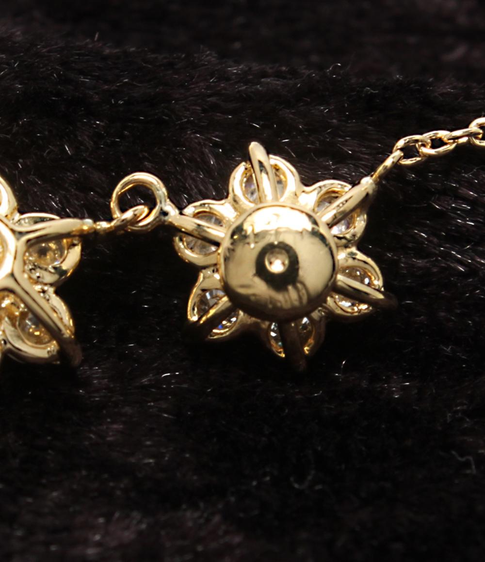 美品 ネックレス K18 ダイヤ フラワーモチーフ レディース