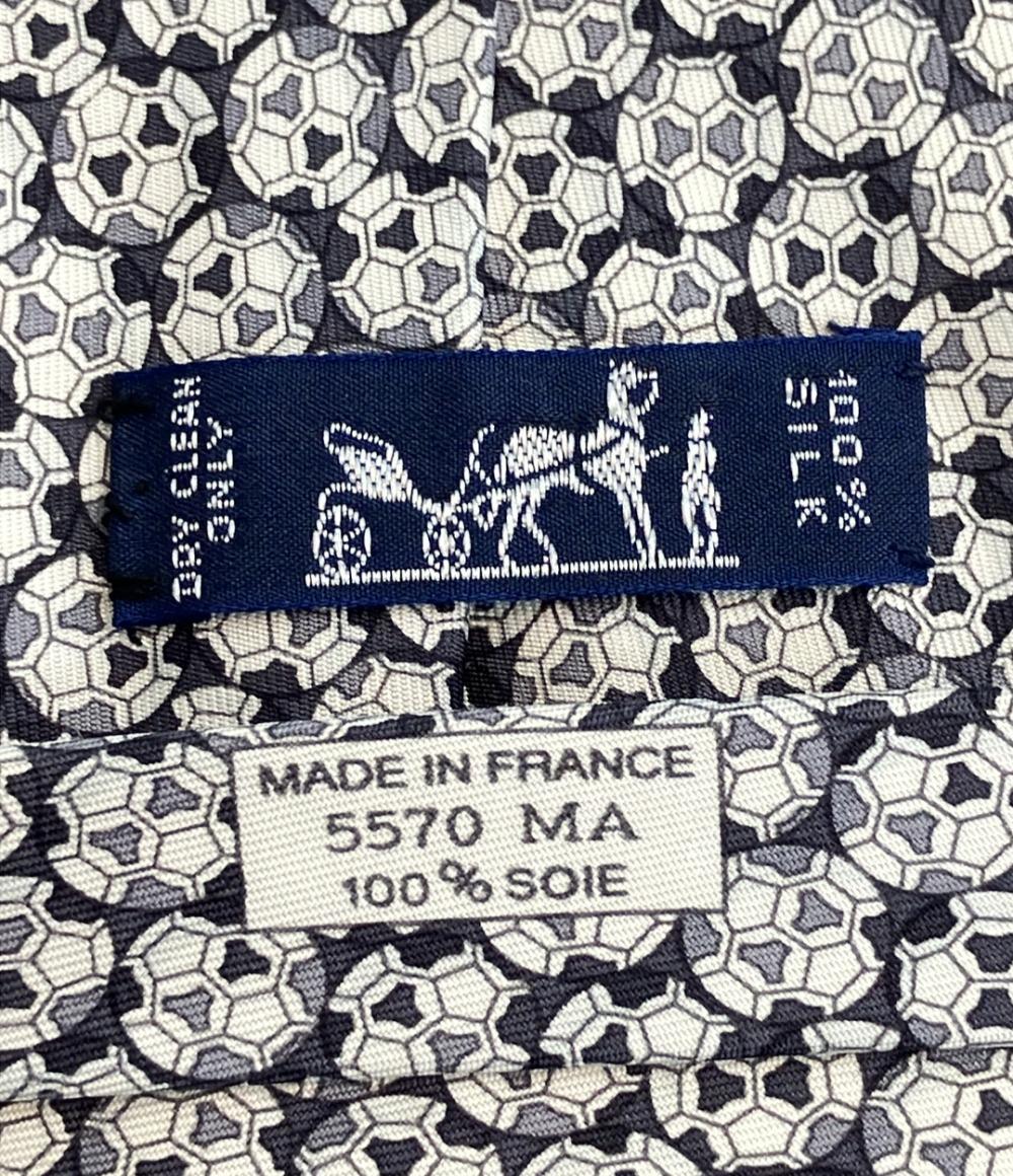 美品 エルメス ネクタイ シルク100% サッカーボール柄 メンズ HERMES