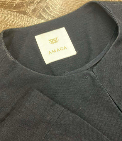 アマカ セットアップ スカートスーツ ノーカラー レディース SIZE 40 (L) AMACA