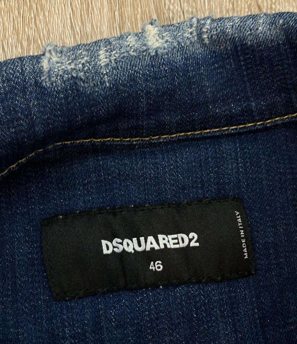 DSQUARED2 デニムジャケット ペイント ダメージ クラッシュ加工 スリムフィット ボタン Dan Jean Jacket S74AM0847 メンズ SIZE 46 (M)