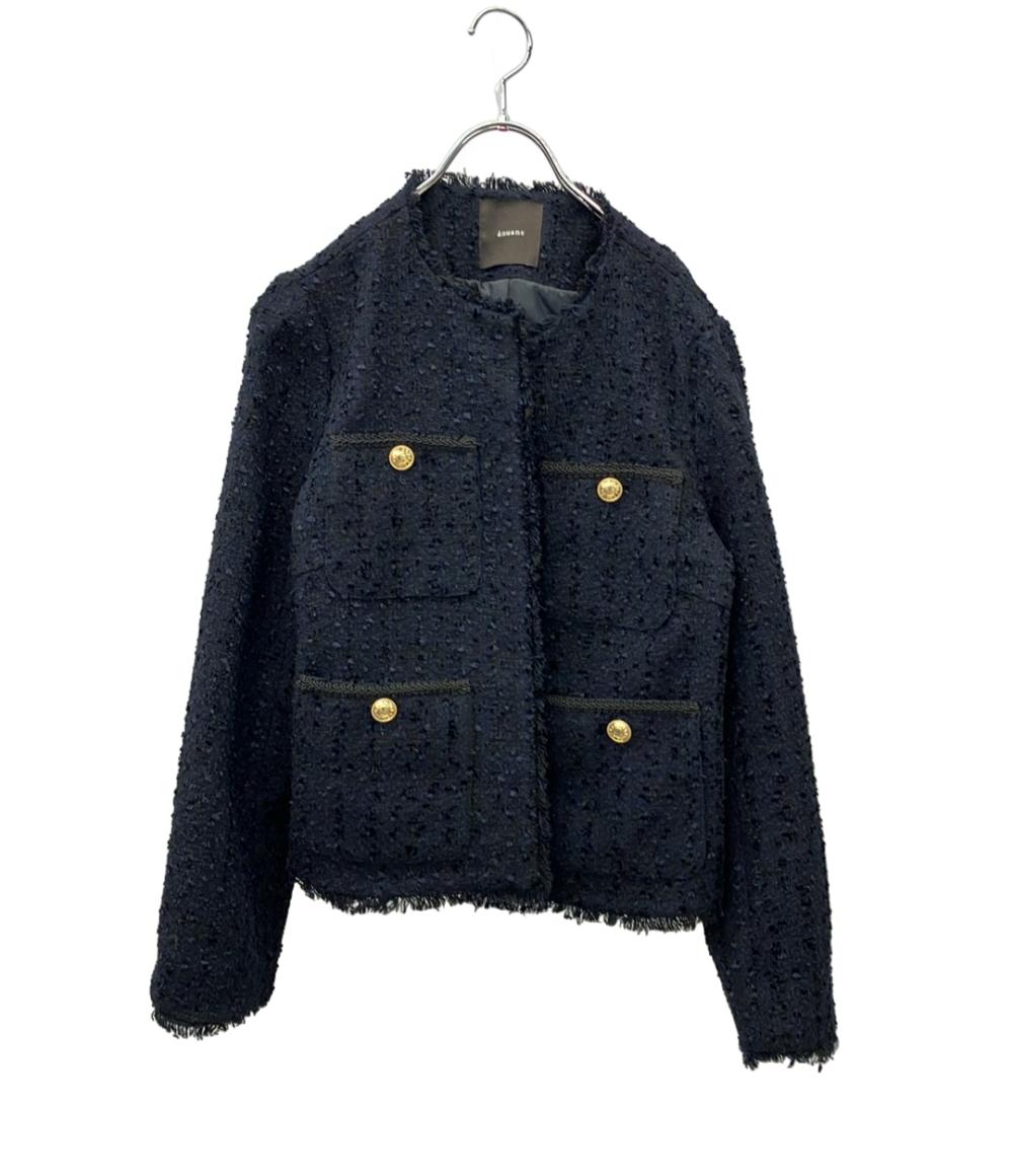 anuans ノーカラージャケット パッチポケット ツイード 1523501346 レディース SIZE F (M) アニュアンス
