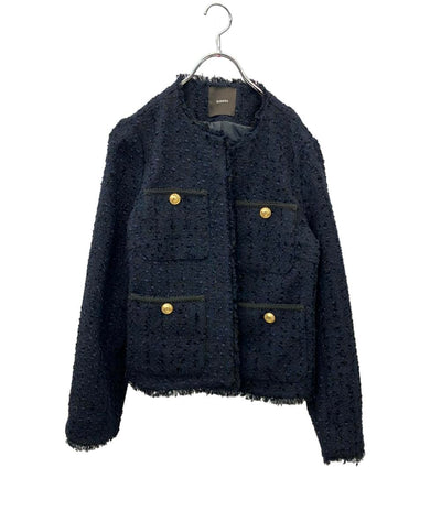 anuans ノーカラージャケット パッチポケット ツイード 1523501346 レディース SIZE F (M) アニュアンス