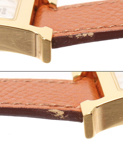 HERMES 腕時計 Hウォッチ □H刻印 クオーツ ホワイト HH1.201 レディース エルメス