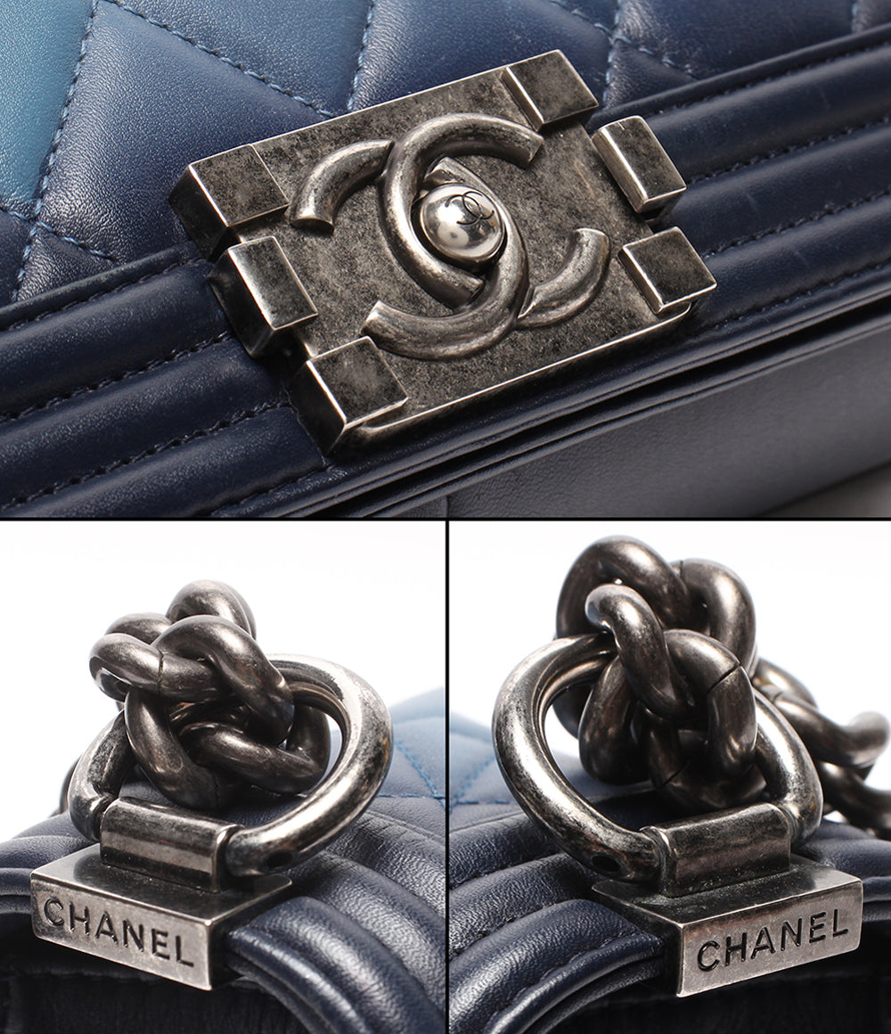 CHANEL チェーンショルダーバッグ 肩掛け シルバー金具 シングルフラップ ボーイシャネル 25 A67086 レディース シャネル