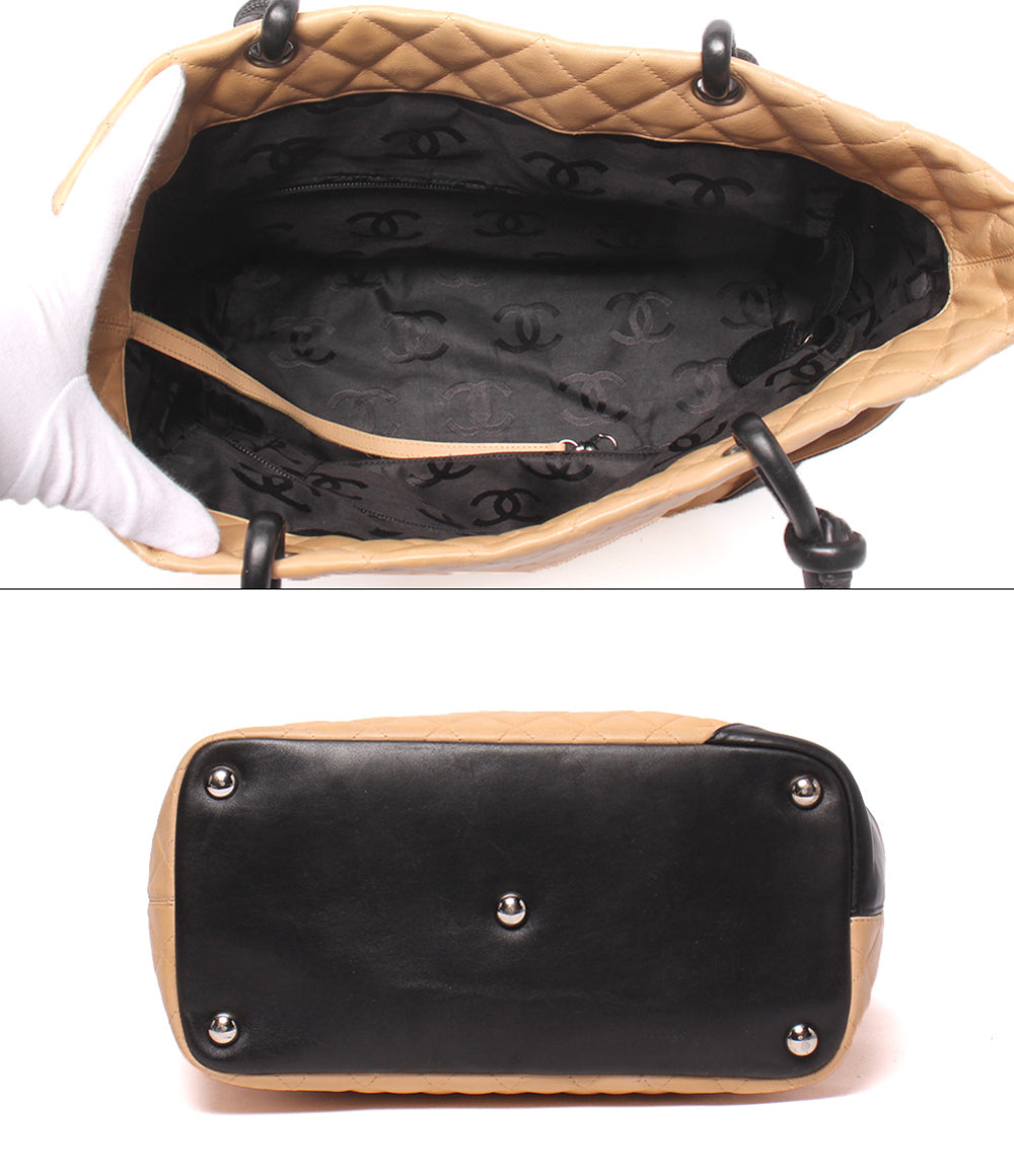CHANEL トートバッグ ショルダーバッグ 肩掛け シルバー金具 9番台 カンボンライン　ココマーク カーフスキン レディース シャネル
