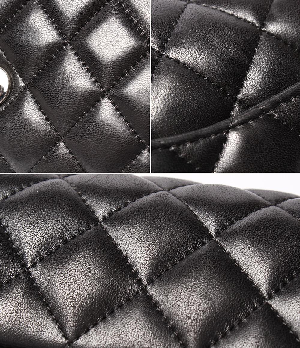 シャネル チェーンショルダーバッグ シングルフラップ シングルチェーン シルバー金具 ラムスキン マトラッセ A35731 レディース CHANEL