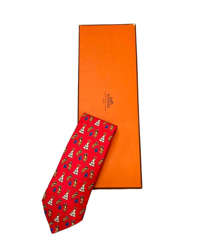 美品 HERMES ネクタイ シルク 100% 7564 SA メンズ エルメス