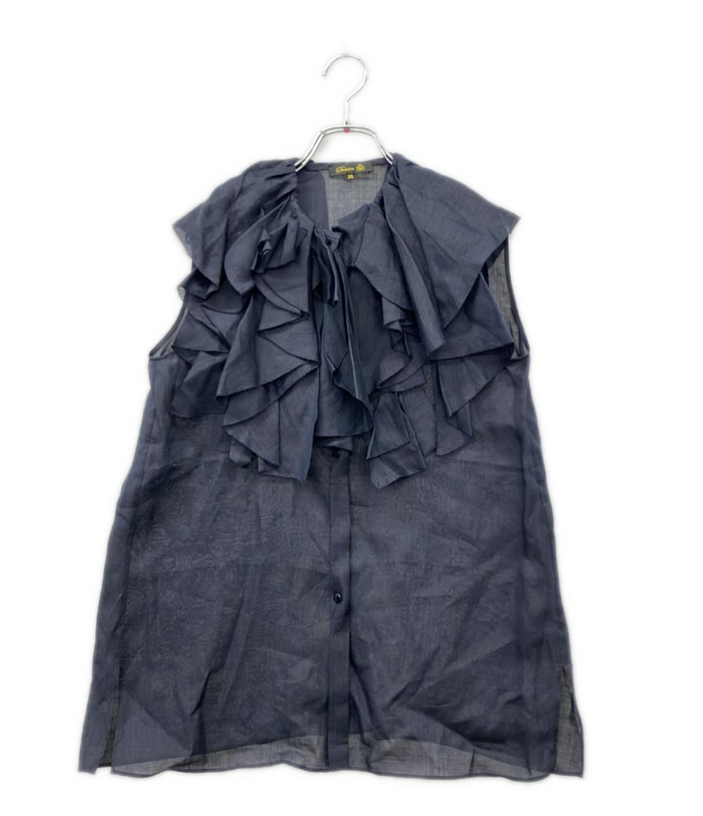 ドゥロワー ローンラッフル ノースリーブブラウス 6521-299-1090 レディース SIZE 38 Drawer Drawer ローンラッフル ノースリーブブラウス 6521-299-1090