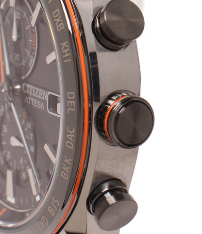 美品 CITIZEN 腕時計 電波ソーラー アテッサ ATTESA ソーラー ブラック H800-A1 メンズ シチズン