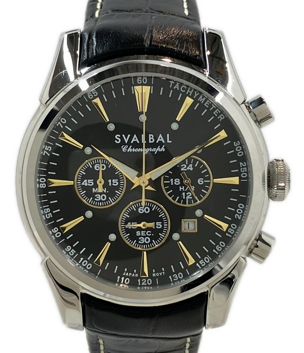 美品 SVALBAL 腕時計 クオーツ ブラック メンズ スヴァルバル