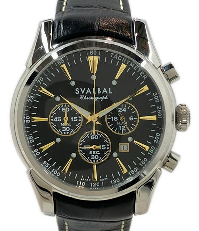 美品 SVALBAL 腕時計 クオーツ ブラック メンズ スヴァルバル