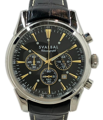 美品 SVALBAL 腕時計 クオーツ ブラック メンズ スヴァルバル