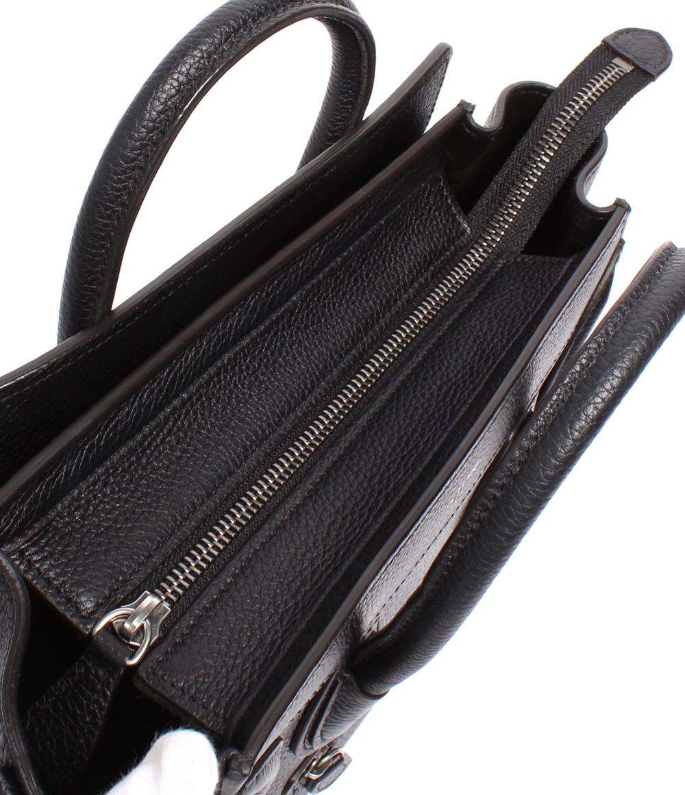 美品 セリーヌ 2way ハンドバッグ ショルダーバッグ 斜め掛け ラゲージナノ 189243DRU.38NO レディース CELINE