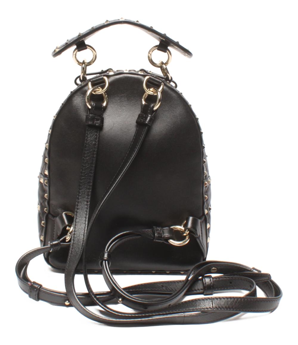 美品 Valentino Garavani リュック ロックスタッズスパイク ミニ バックパック レディース ヴァレンティノ・ガラヴァーニ