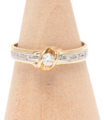 美品 リング 指輪 K18 Pt900 ダイヤ 0.12ct レディース SIZE 10号