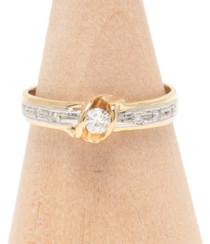 美品 リング 指輪 K18 Pt900 ダイヤ 0.12ct レディース SIZE 10号