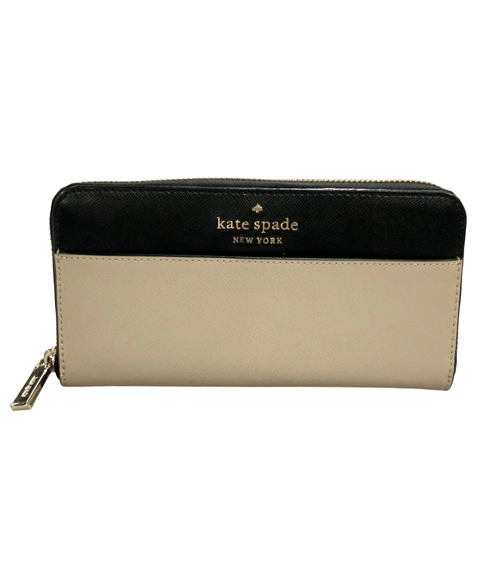 美品 Kate Spade ラウンドファスナー長財布 レザー WLR00120 レディース ケイトスペード