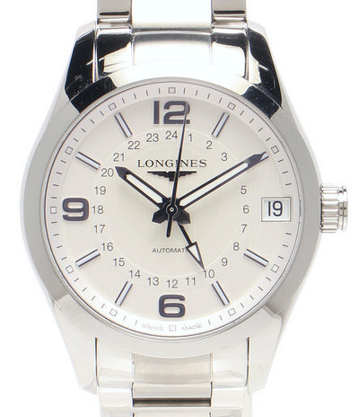 LONGINES 腕時計 コンクエスト クラシック GMT 自動巻き ホワイト L2.799.4 メンズ ロンジン
