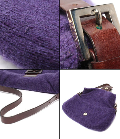 FENDI ショルダーバッグ ハンドバッグ 肩掛け ウールニット マンマバケット レディース フェンディ