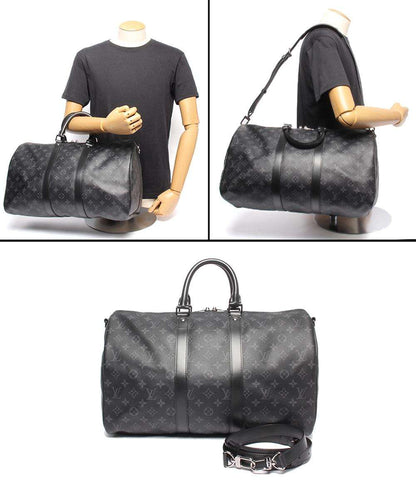 LOUIS VUITTON 2WAYボストンバッグ ショルダーバッグ 斜め掛け キーポル バンドリエール45 モノグラムエクリプス M40569 メンズ ルイ・ヴィトン