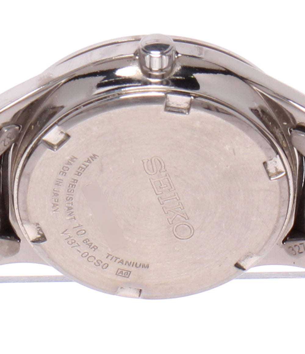 SEIKO 腕時計 ソーラー ホワイト V137-0CS0 レディース セイコー