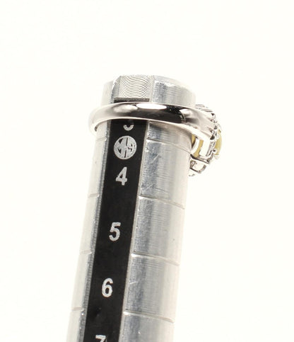 美品 リング 指輪 Pt900 クリソベリルキャッツアイ1.36ct ダイヤ0.62ct レディース SIZE 3号