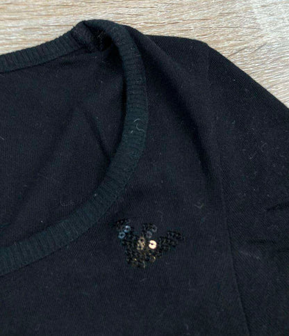 Emporio Armani 長袖ニット スパンコールロゴ UEPC 2072 295 GDM441N-12 レディース レディース SIZE 38 (S) エンポリオ・アルマーニ