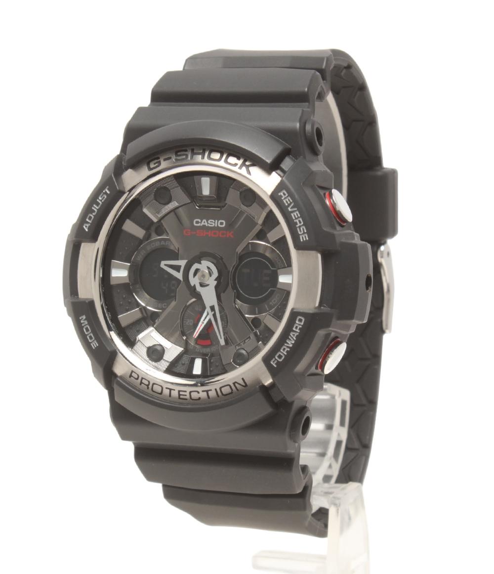 美品 カシオ 腕時計 G-SHOCK クオーツ ブラック GA-200-1AJF メンズ CASIO