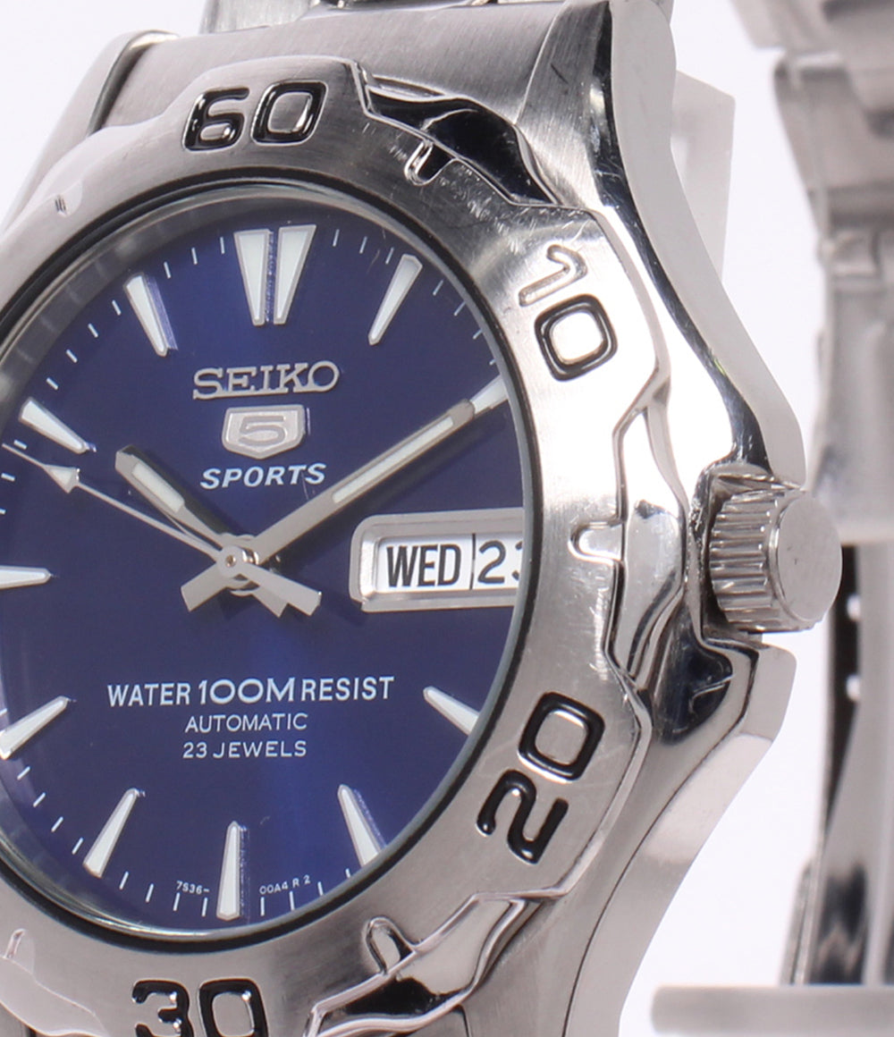SEIKO 腕時計 5スポーツ 自動巻き ブルー 7S36-00A0 メンズ セイコー