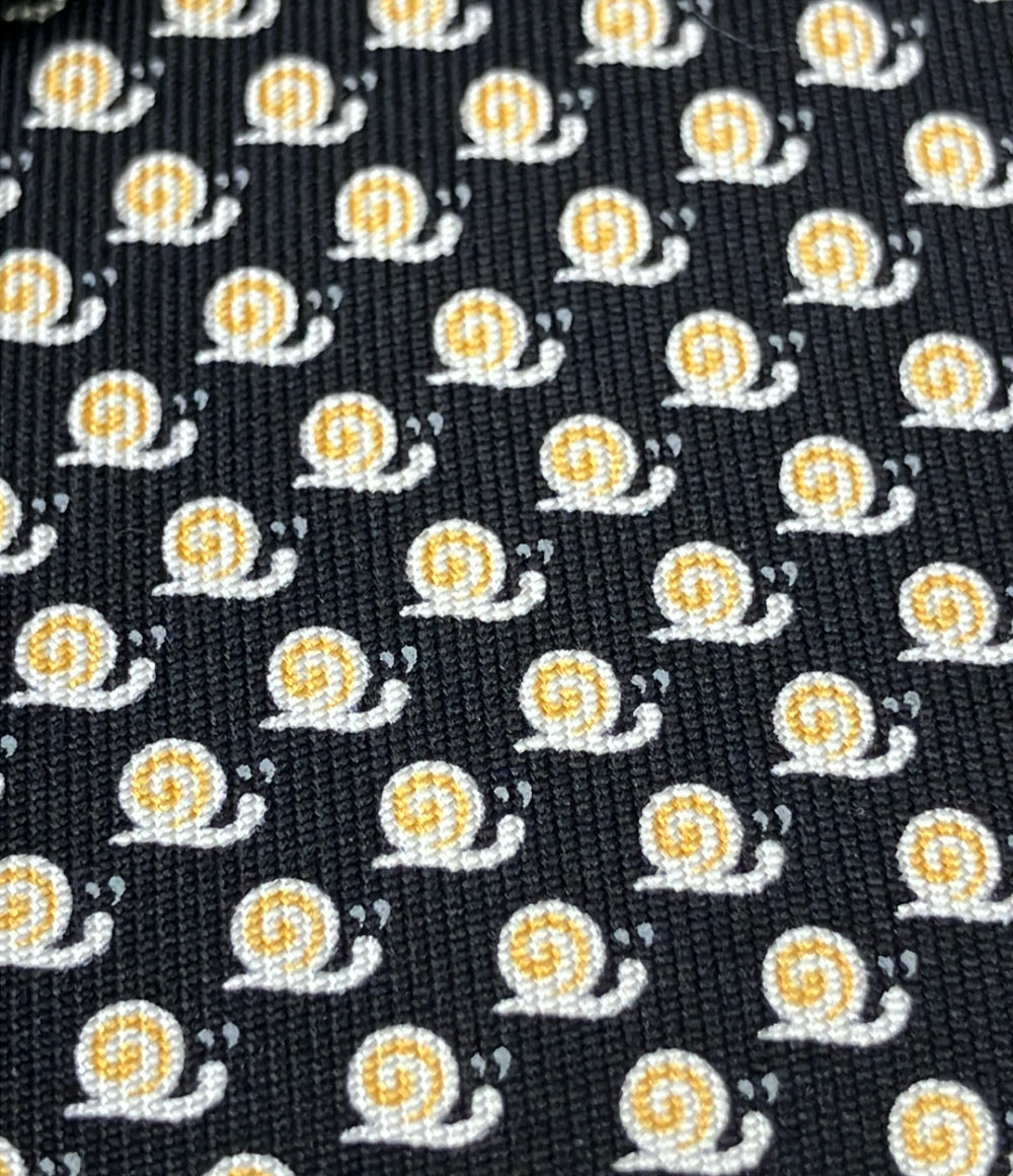美品 Salvatore Ferragamo ネクタイ カタツムリ柄 シルク100% メンズ サルヴァトーレフェラガモ
